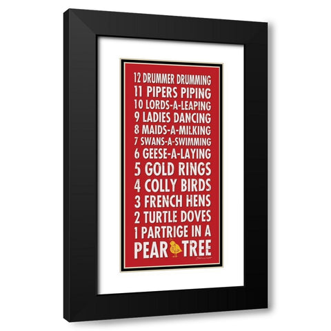 12 Days of Christmas Black Modern Wood Framed Art Print with Double Matting by Marrott, Stephanie