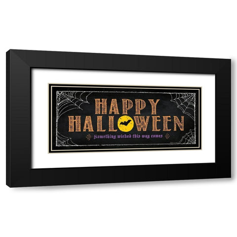 Happy Halloween Black Modern Wood Framed Art Print with Double Matting by Marrott, Stephanie
