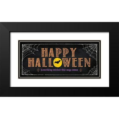 Happy Halloween Black Modern Wood Framed Art Print with Double Matting by Marrott, Stephanie