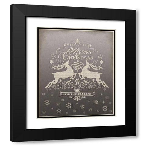 Tis the Season Black Modern Wood Framed Art Print with Double Matting by Marrott, Stephanie