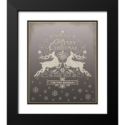 Tis the Season Black Modern Wood Framed Art Print with Double Matting by Marrott, Stephanie