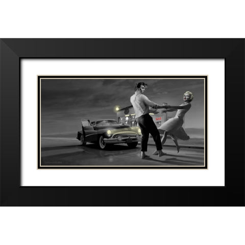 Rendezvous 2 Black Modern Wood Framed Art Print with Double Matting by Consani, Chris