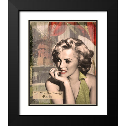 The Thinker Red Lips Black Modern Wood Framed Art Print with Double Matting by Consani, Chris