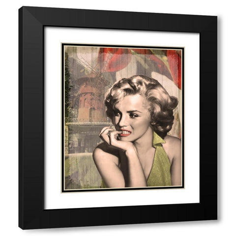 The Thinker Red Lips Black Modern Wood Framed Art Print with Double Matting by Consani, Chris