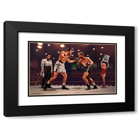 Final Round Black Modern Wood Framed Art Print with Double Matting by Consani, Chris
