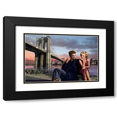 Brooklyn Nights Black Modern Wood Framed Art Print with Double Matting by Consani, Chris