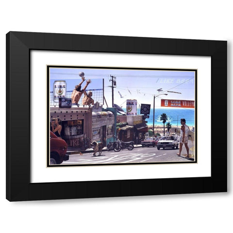 Like Vollyball Black Modern Wood Framed Art Print with Double Matting by Consani, Chris
