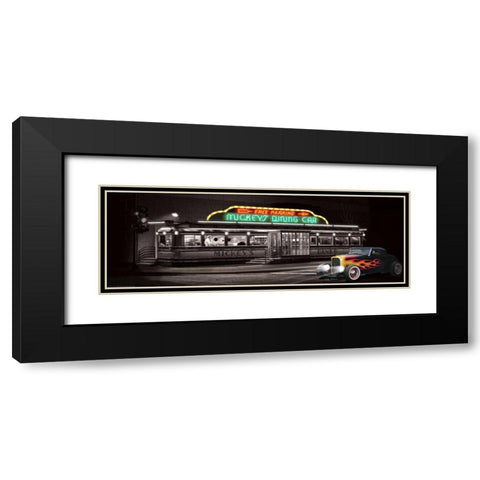 Mickeys Diner Black Modern Wood Framed Art Print with Double Matting by Flint, Helen
