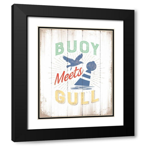 Buoy Meets Gull Black Modern Wood Framed Art Print with Double Matting by Brando, JJ