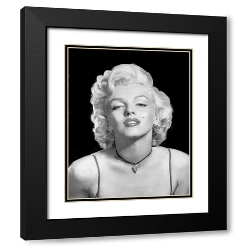 The Look of Love - Marilyn Monroe Black Modern Wood Framed Art Print with Double Matting by Michael, Jerry