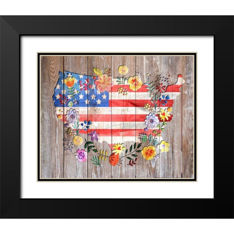 Flag 1 Black Modern Wood Framed Art Print with Double Matting by Nobleworks, Inc.