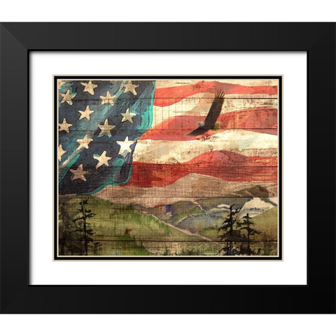 Flag 7 Black Modern Wood Framed Art Print with Double Matting by Nobleworks, Inc.