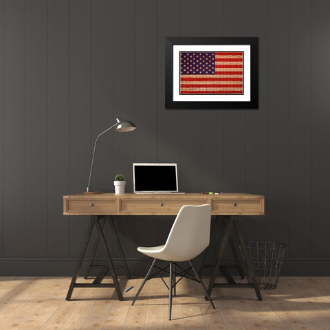 Flag 13 Black Modern Wood Framed Art Print with Double Matting by Nobleworks, Inc.