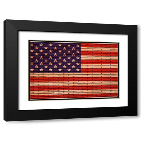 Flag 13 Black Modern Wood Framed Art Print with Double Matting by Nobleworks, Inc.