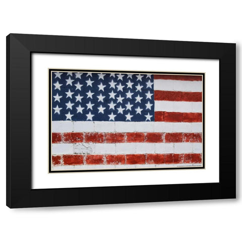 Flag 14 Black Modern Wood Framed Art Print with Double Matting by Nobleworks, Inc.