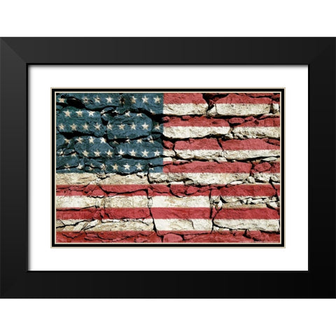 Flag 16 Black Modern Wood Framed Art Print with Double Matting by Nobleworks, Inc.