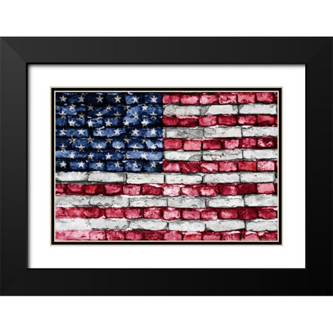 Flag 17 Black Modern Wood Framed Art Print with Double Matting by Nobleworks, Inc.