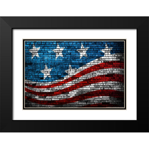 Flag 18 Black Modern Wood Framed Art Print with Double Matting by Nobleworks, Inc.