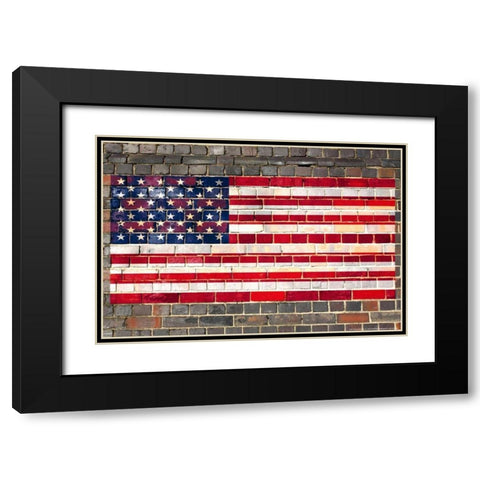 Flag 19 Black Modern Wood Framed Art Print with Double Matting by Nobleworks, Inc.