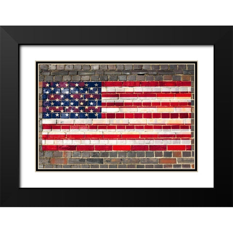Flag 19 Black Modern Wood Framed Art Print with Double Matting by Nobleworks, Inc.