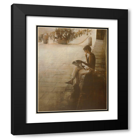 IN PIAZZA VECCIA Black Modern Wood Framed Art Print with Double Matting by Sgarbossa, Antonio