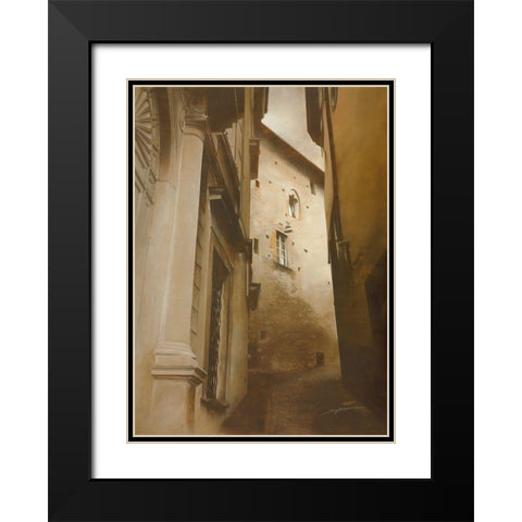 SCORCIO BERGAMO Black Modern Wood Framed Art Print with Double Matting by Sgarbossa, Antonio