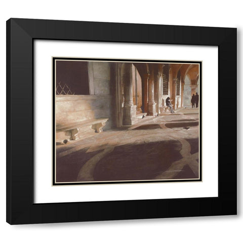 LEGGENDO TRANQUILLAMENTE Black Modern Wood Framed Art Print with Double Matting by Sgarbossa, Antonio