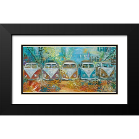 BULLY LINE Black Modern Wood Framed Art Print with Double Matting by Mizo
