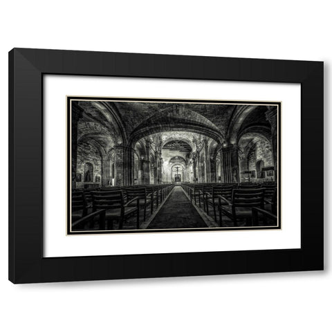 Church in Cuba Black Modern Wood Framed Art Print with Double Matting by Kostka, Vladimir
