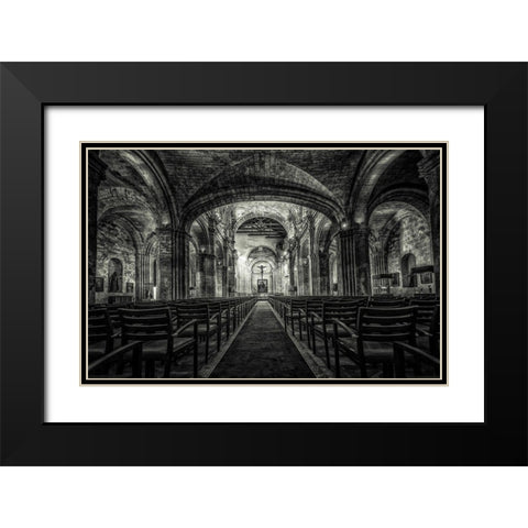 Church in Cuba Black Modern Wood Framed Art Print with Double Matting by Kostka, Vladimir