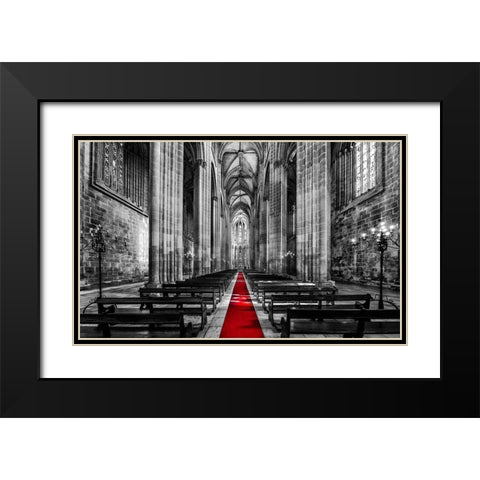 Church Mosteiro da Batalha Black Modern Wood Framed Art Print with Double Matting by Kostka, Vladimir