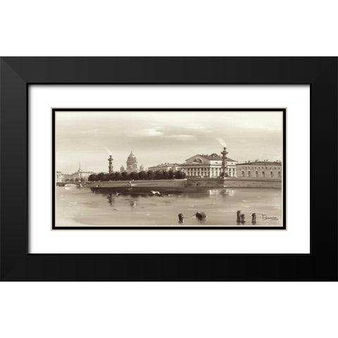 Strelka, Tip Of Wassili Island Black Modern Wood Framed Art Print with Double Matting by Ryazanov