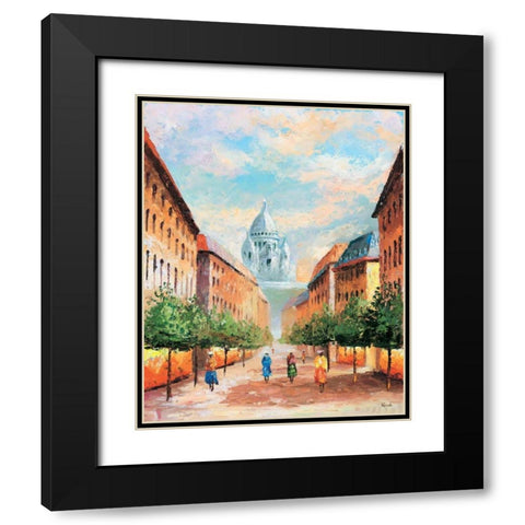 Paris II Black Modern Wood Framed Art Print with Double Matting by Renee