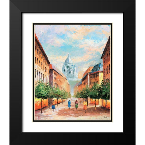 Paris II Black Modern Wood Framed Art Print with Double Matting by Renee