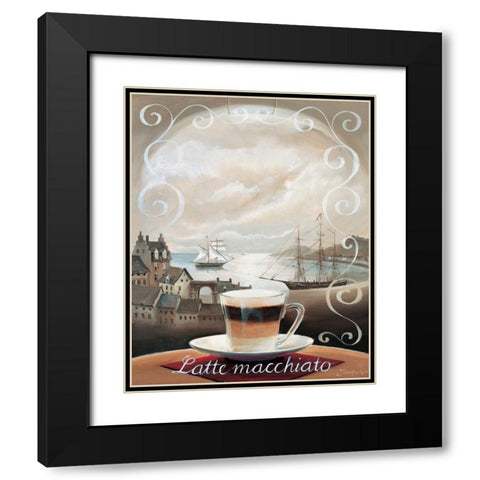 Latte Macchiato Black Modern Wood Framed Art Print with Double Matting by Jasper