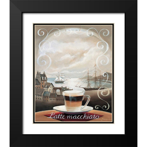Latte Macchiato Black Modern Wood Framed Art Print with Double Matting by Jasper