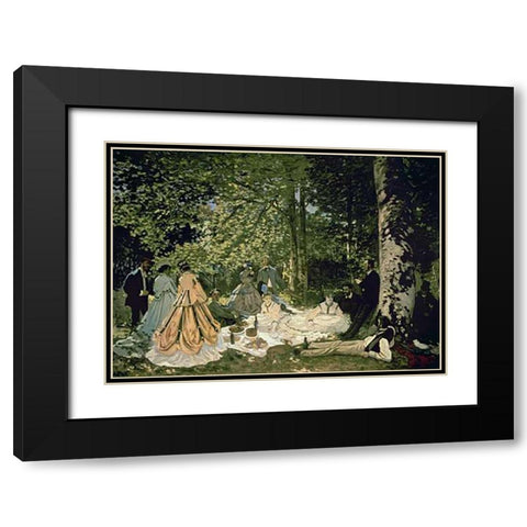 Luncheon on the Grass, 1865-66 Black Modern Wood Framed Art Print with Double Matting by Monet, Claude