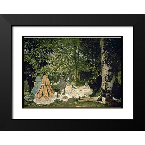 Luncheon on the Grass, 1865-66 Black Modern Wood Framed Art Print with Double Matting by Monet, Claude