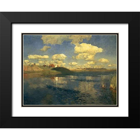 Lake Russia, 1900 Black Modern Wood Framed Art Print with Double Matting by Levitan, Isaac