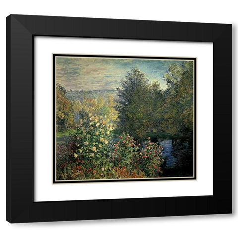 Quiet Corner in the Garden of Montgeron Black Modern Wood Framed Art Print with Double Matting by Monet, Claude