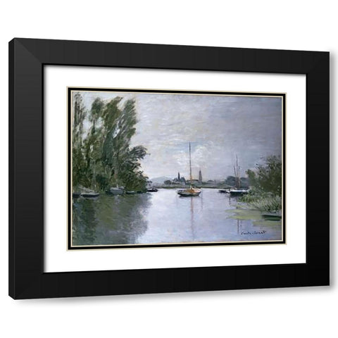 Argenteuil Black Modern Wood Framed Art Print with Double Matting by Monet, Claude