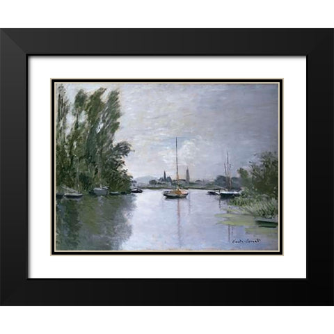 Argenteuil Black Modern Wood Framed Art Print with Double Matting by Monet, Claude