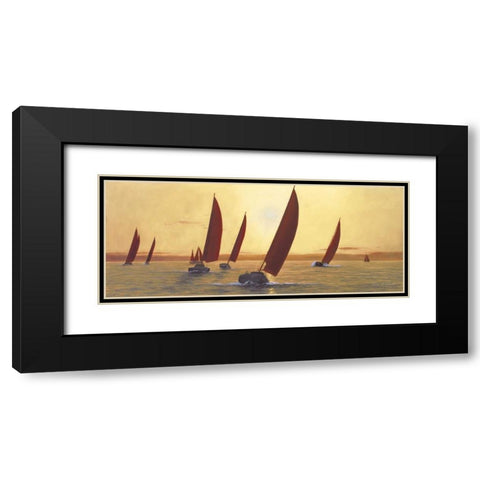 Sailing Sailing Black Modern Wood Framed Art Print with Double Matting by Romanello, Diane