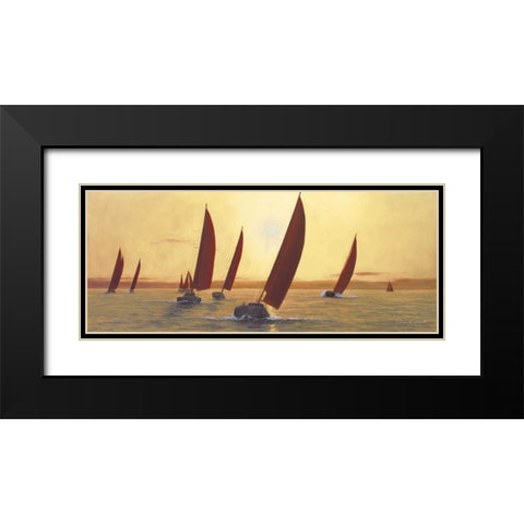 Sailing Sailing Black Modern Wood Framed Art Print with Double Matting by Romanello, Diane