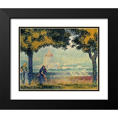 The Church of Santa Maria degli Angely near Assisi Black Modern Wood Framed Art Print with Double Matting by Cross, Henri Edmond