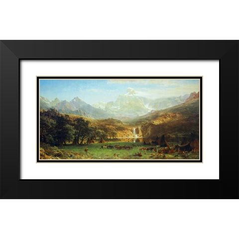 The Rocky Mountains, Landers Peak Black Modern Wood Framed Art Print with Double Matting by Bierstadt, Albert