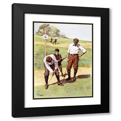 Stymied Black Modern Wood Framed Art Print with Double Matting by Frost, Arthur Burdett