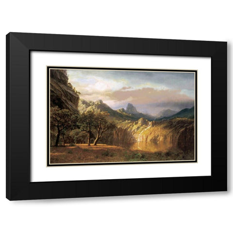 In the Valley Black Modern Wood Framed Art Print with Double Matting by Bierstadt, Albert