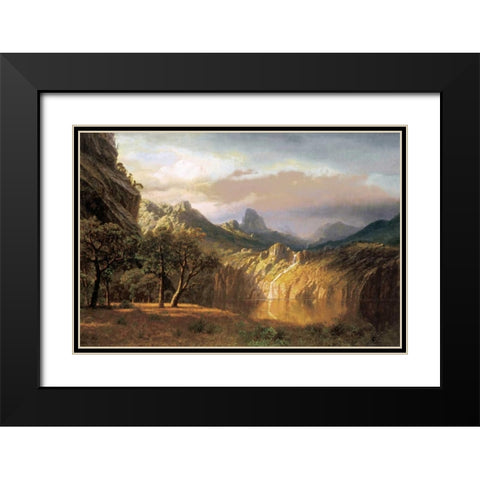In the Valley Black Modern Wood Framed Art Print with Double Matting by Bierstadt, Albert