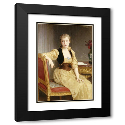 Lady Maxwell Black Modern Wood Framed Art Print with Double Matting by Bouguereau, William-Adolphe